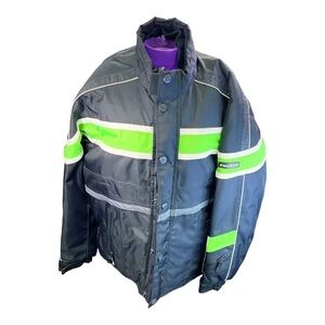 Fulmer Snowtrak men’s waterproof green black reflective jacket New w Stains S